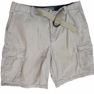 Vintage Y2k Old Navy Men’s Cargo Shorts W/ Belt Sz 38 VTG Khaki Beige Cargo